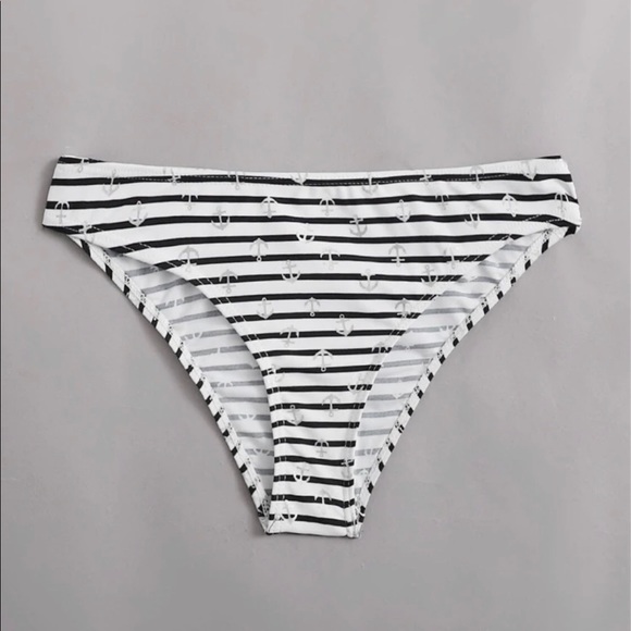 SHEIN Other - NWT STRIPED BLACK AND WHITE ANCHOR BIKINI BOTTOM
